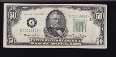 US 1950 $50 FRN Richmond STAR NOTE FR 2107-E* XF (506*) - Image 1 of 2