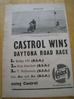 CASTROL WINS DAYTONA ROAD RACE MOTOR OILS BSA CYCLES 1954 ADVERT A4 SIZE FILE 18