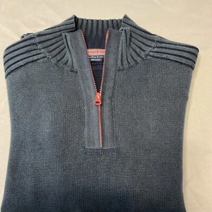 Vineyard Vines Herren 100 % Baumwolle Medium gerippter Kragen Schultern 1/4 Reißverschluss Pullover - Bild 1 von 8
