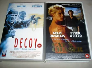 DECOY & CAT CHASER - Peter Weller Thriller 2 Films on UK PAL VHS Video Cassettes - Picture 1 of 22
