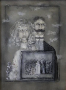 "Paul RAMBIÉ : Mariés" Huile sur toile signée et encadrée - Imagen 1 de 3