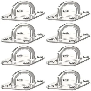 8 Pcs 2.3 Inch 304 Stainless Steel Pad Eye Plate Hook with Screws for Suspens... - Picture 1 of 6