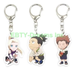 Set of 3 Naruto Anime Acrylic Keychain Shikamaru, Chouji, Ino - Picture 1 of 2