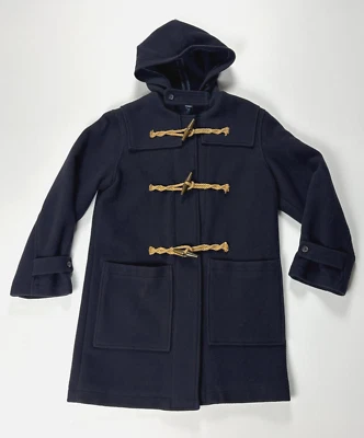 Polo Ralph Lauren Youth Wool Peacoat Navy Blue Sz M Toggles Duffle Hooded - Image 1 of 4