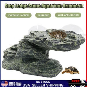 Resin Turtle Reptile Platform Basking Ramp Tank Water Aquatic Climb Ornamen - Picture 1 of 19