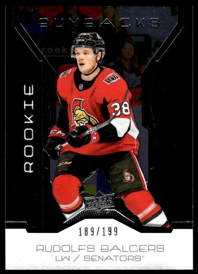 2019-20 Upper Deck Buybacks Rudolfs Balcers Rookie 189/199 Ottawa Senators #49 - Image 1 of 2