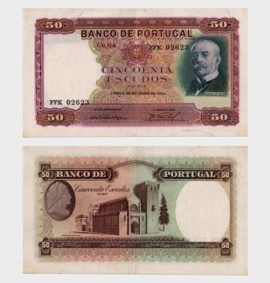 Portugal - 1949 - 50 Escudos - "aUNC"  #ED4602 - Image 1 of 4