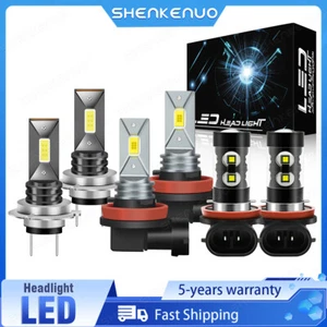 Combo de faros LED H7+H11+H11 haz alto/bajo+luz antiniebla 6x kit de bombillas 6000K blanco - Imagen 1 de 16