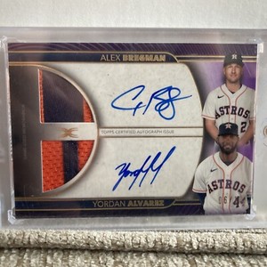 Alex Bregman Yordan Alvarez 2021 Definitive Game Used Jersey Patch Autograph /10