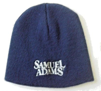 Sam Samuel Adams Beer Ale Brewery Winter Beanie Knit Hat Navy Blue EUC Craft  - Изображение 1 из 4