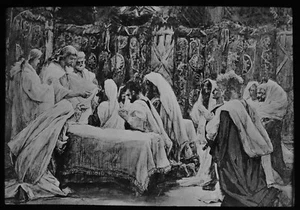 COMMUNION OF THE APOSTLES C1900 Magic Lantern Slide RELIGION CHRISTIANITY JESUS - Picture 1 of 3