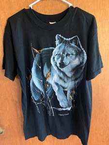 Vintage 90's Wolf Calgary Canada Tourist Shirt Mens size L - Picture 1 of 8