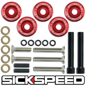 5 PC RED ANODIZED ALUMINIUM VALVE COVER WASHER KIT FOR D-SERIES HONDA CIVIC - Picture 1 of 1