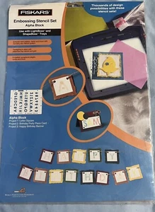 New Fiskars Embossing Stencil Set Alpha Block - Picture 1 of 2