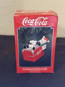 1994 Enesco I Can Bear-ly Wait For A Coke Coco-Cola Christmas Bear Ornament NEW - Picture 1 of 6