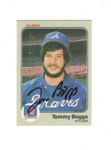 Autographed TOMMY BOGGS Atlanta Braves 1983 Fleer Baseball Card #131 COA