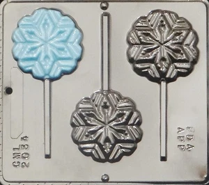NEW Christmas Candy Mold / SNOWFLAKE Chocolate Clay Fondant Plaster Lolly - Picture 1 of 4