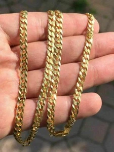 5mm Miami Cuban Link Chain Real 14k Gold Plated Solid 925 Silver ITALY MADE - Picture 1 of 10