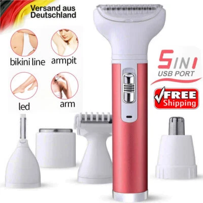 5-in-1 Elektrischer Rasierer Intimbereich Damenrasierer Bikini Trimmer Epilierer - Bild 1 von 4