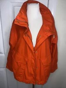 Women’s Michael Kors Orange Full Zip Canvas Jacket •Size S *EUC - Picture 1 of 8