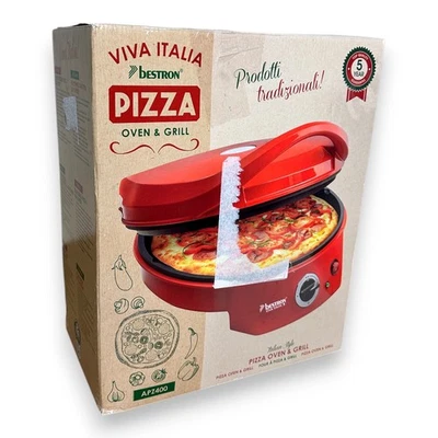 Bestron APZ400 elektrischer Pizzaofen Pizza Maker 1.800 Watt Rot - Bild 1 von 4
