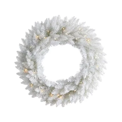 24 In. Prelit LED Colorado Spruce Artificial Christmas Wreath with 179 Bendable - Image 1 of 4
