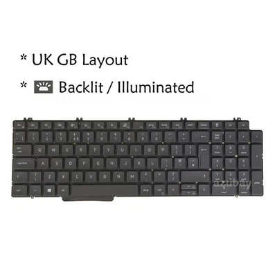 Teclado para portátil del Reino Unido para Dell Precision 7550 7560 7750 7760 0P2K2J P2K2J retroiluminado Foto 1 de 4