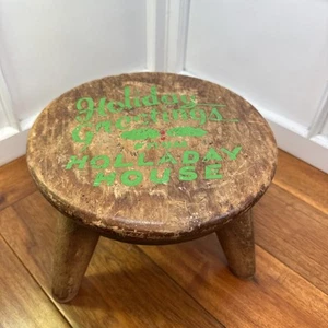 Primitive 3 Legged Wood Milking Stool William Fetner Advertising Holladay House - Picture 1 of 8