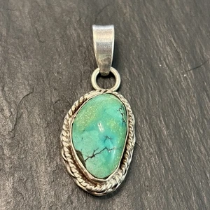 Südwesten Anhänger grünlicher Türkis Sterlingsilber Vintage L3 - Bild 1 von 8