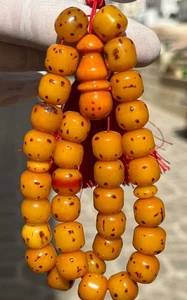 Germany Cherry Amber Rosary 33  سبحة مسكي الماني انتيك محروف لندني ختم عشائري - Picture 1 of 24