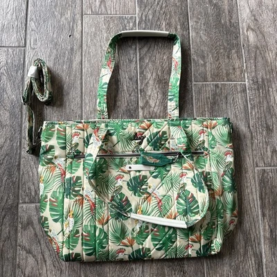 New Lug Convertible Carry-all Large Tote Bag-Paddle Tropical Birds Monstera - Image 1 of 4