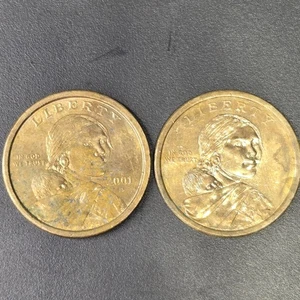 Moneda de un dólar Sacagawea 2001 D y 2010 Liberty Estados Unidos de América Águila - Imagen 1 de 10