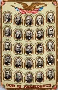 Antike Postkarte Unsere 25 Präsidenten U.S. Präsidenten Serie geprägt Anfang 1900 - Bild 1 von 2