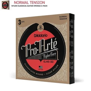 Juegos de 3 cuerdas para guitarra clásica D'Addario de nailon EJ45-3D Pro-Arte tensión normal - Imagen 1 de 10