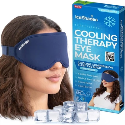 Máscara de ojos IceShades gel refrescante para alivio de migraña, tensión y resaca azul  Foto 1 de 4