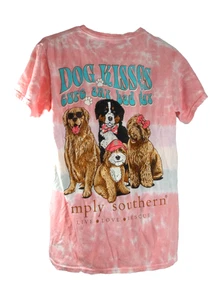 Simply Southern Shirt Womens Small Tie Dye Live Love Rescue Dog Graphic Cotton - Picture 1 of 4