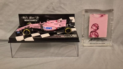 Force India 1/43 VJM10 Mercedes 2017 Sergio Perez F1 car + piece car in Perspex - Bild 1 von 4