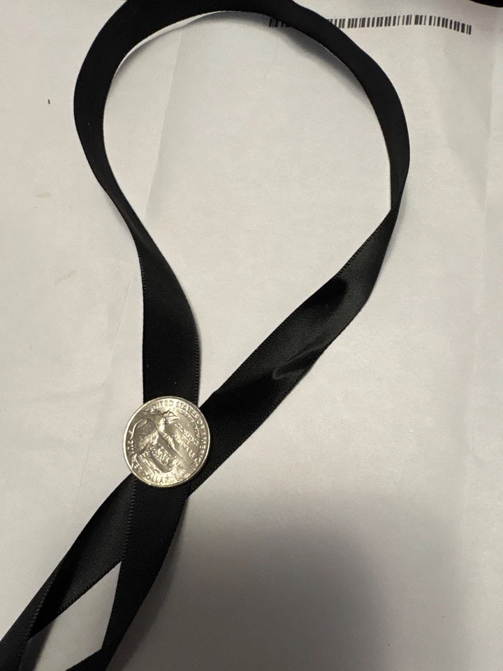 1/2" black single faced satin ribbon, by the 2 yard piece - Image 1 of 1