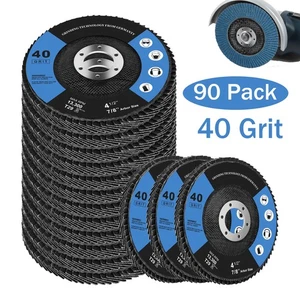 Paquete de 90 discos de aleta de circonio de 4,5" 4-1/2" muela abrasiva de lijado de grano de 40 mm - Imagen 1 de 12