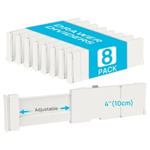 Drawer Dividers for Clothes 8 Pack, Adjustable 4" High Expandable from 11.6"-... - Picture 1 of 8