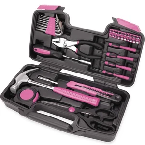 40-Piece All Purpose Household Pink Tool Kit for Girls, Ladies and Women - In... - Picture 1 of 3