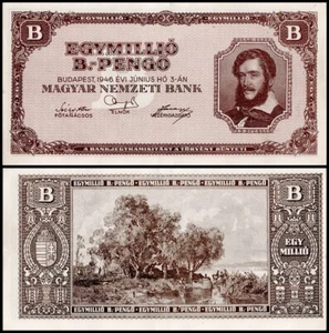 1 Million Hungary B.- Pengo Banknote, 1946, P-134, XF-Extremely Fine - Hungary - Picture 1 of 2