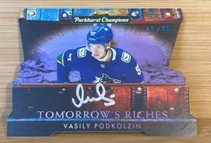 22-23 2022-23 Parkhurst Vasily Podkolzin Tomorrow's Riches Blue Auto /35 Canucks - Picture 1 of 2