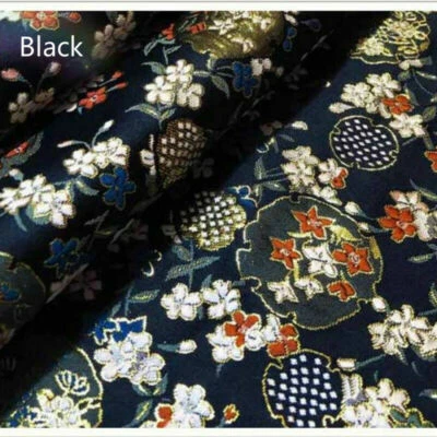 1 М японская цветочная парча шелковистая атласная ткань дамасское кимоно вышивка сделай сам - Изображение 1 из 4