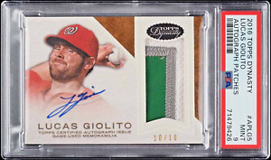 2016 TOPPS DYNASTY LUCAS GIOLITO ROOKIE PATCH AUTO 10/10 #AP-LG5 PSA 9 MINT