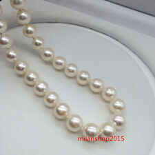 AAAAA 18"9-10 mm real natural south sea white pearl necklace 