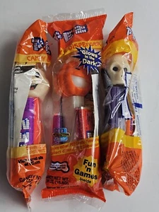 3 Vintage 1990er Halloween Pez Spender versiegelt mit Süßigkeiten Geist Jack-O-Laterne Totenkopf - Bild 1 von 4