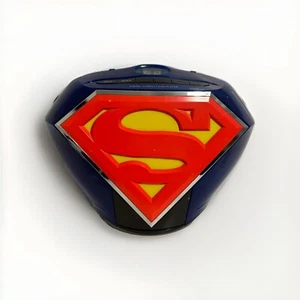 Superman Boombox - Blu + Rosso - Radio AM/FM - Lettore CD Orologio Testato E Funzionante - Foto 1 di 24
