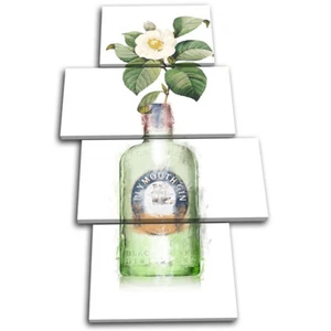 Gin Juniper Bar Flowers Vase Floral MULTI CANVAS WALL ART Picture Print - Picture 1 of 1