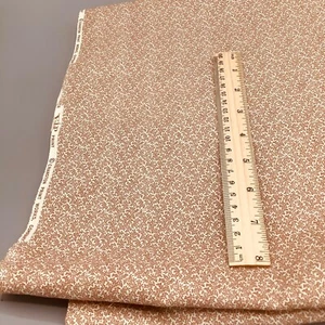 Vintage CRANSTON PETITE Brown CREAM flowers CALICO Cotton Fabric 1.25 yd - Picture 1 of 1